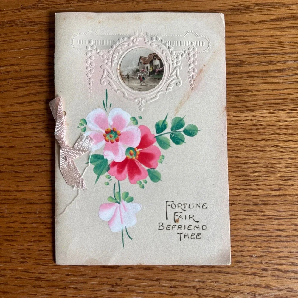 Antique‎ Early 1990s Victorian Christmas Card Fortune Fair Befriend Thee